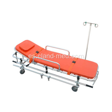 Camilla de ambulancia de aluminio de hospital naranja plegable